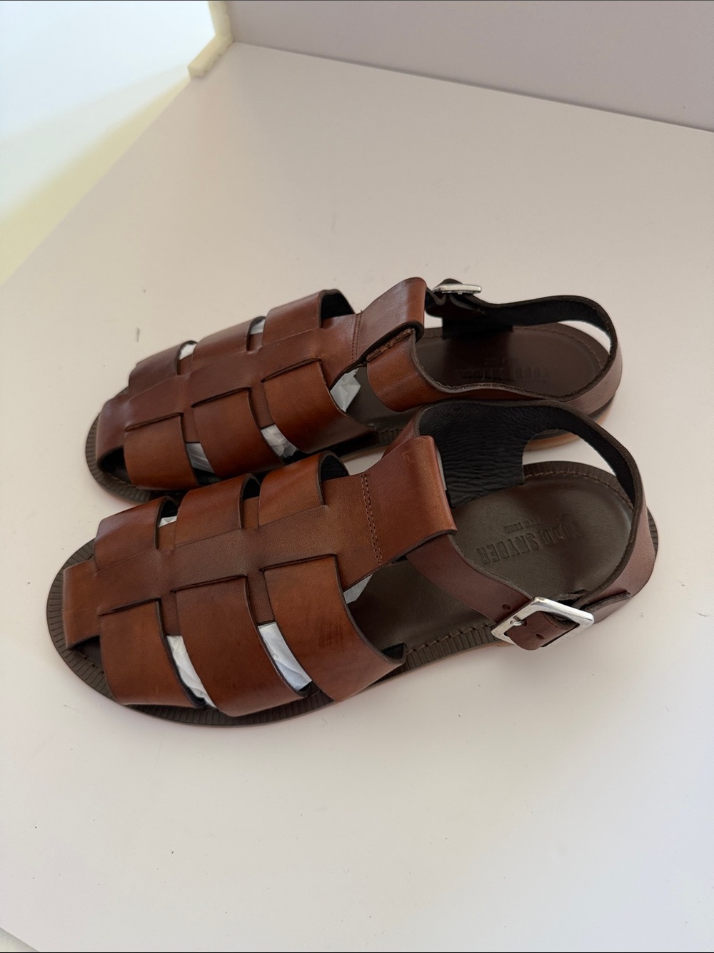 Todd Snyder Brown Leather Fisherman Sandals Sz 10.  New. Tub9